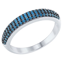 Серебряное кольцо с ситаллами 94012560