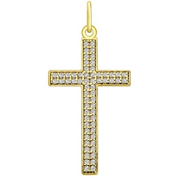 Подвеска "крест" из желтого золота 033934-2