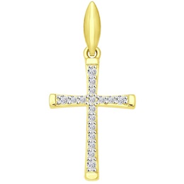 Подвеска "крест" из желтого золота 034856-2
