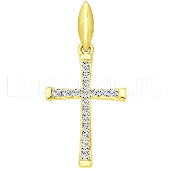 Подвеска "крест" из желтого золота 034856-2