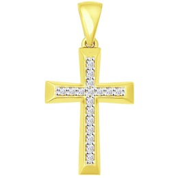 Подвеска "крест" из желтого золота 034877-2