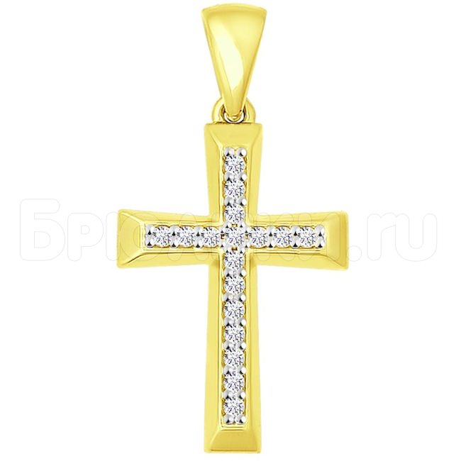 Подвеска "крест" из желтого золота 034877-2
