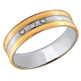 Кольцо из комбинированного золота 1110176