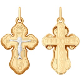 Крест из комбинированного золота 121404