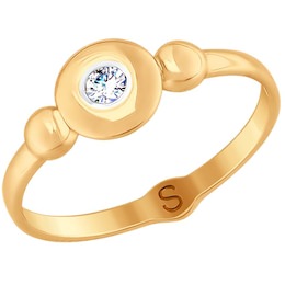 Кольцо из золота с фианитом 017687