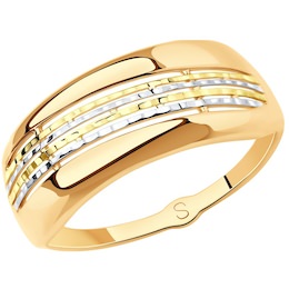 Кольцо из золота с алмазной гранью 017829