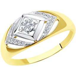 Кольцо из комбинированного золота с бриллиантами 1011479-2
