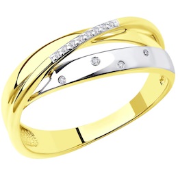 Кольцо из желтого золота с бриллиантами 1011615-2