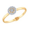 Кольцо из комбинированного золота с алмазной гранью с бриллиантами 1011710
