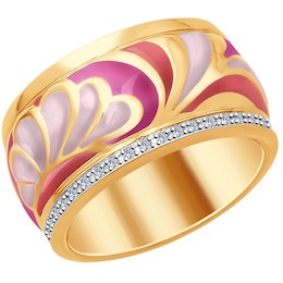 Кольцо из золота с эмалью и бриллиантами 1011716