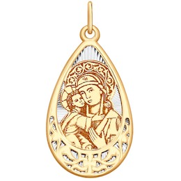 Подвеска из комбинированного золота с алмазной гранью и лазерной обработкой 104129