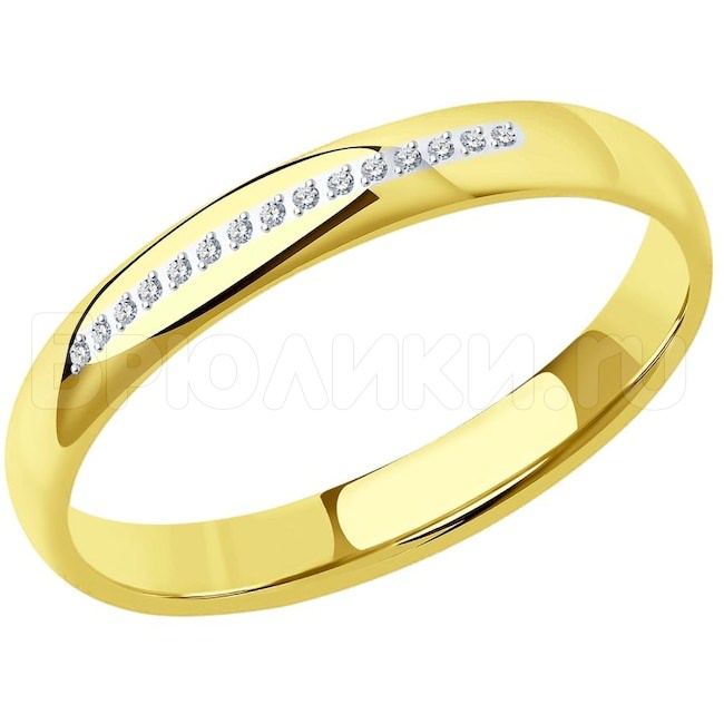 Кольцо из желтого золота с фианитами 110148-2