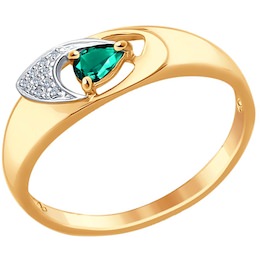 Кольцо из золота с бриллиантами и изумрудом 3010551