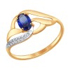 Кольцо из золота с синим корунд (синт.) и фианитами 37714648