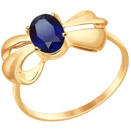Кольцо из золота с синим корунд (синт.) 37714686