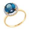 Кольцо из золота с синим топазом и фианитами 37714968