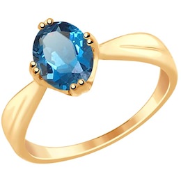 Кольцо из золота с синим топазом 37715009