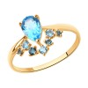 Кольцо из золота с голубыми и синими топазами 715005