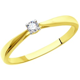 Кольцо из желтого золота со Swarovski Zirconia 81010241-2
