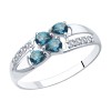 Кольцо из серебра с синими топазами и фианитами 92011646