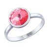 Кольцо из серебра с розовым кристаллом Swarovski 94012601