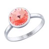 Кольцо из серебра с розовым кристаллом Swarovski 94012602