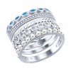 Кольцо из серебра с эмалью и жемчугом Swarovski и фианитами 94012615
