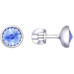 Серьги из серебра с синими кристаллами Swarovski 94022815