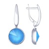 Серьги из серебра с голубыми кристаллами Swarovski 94022879
