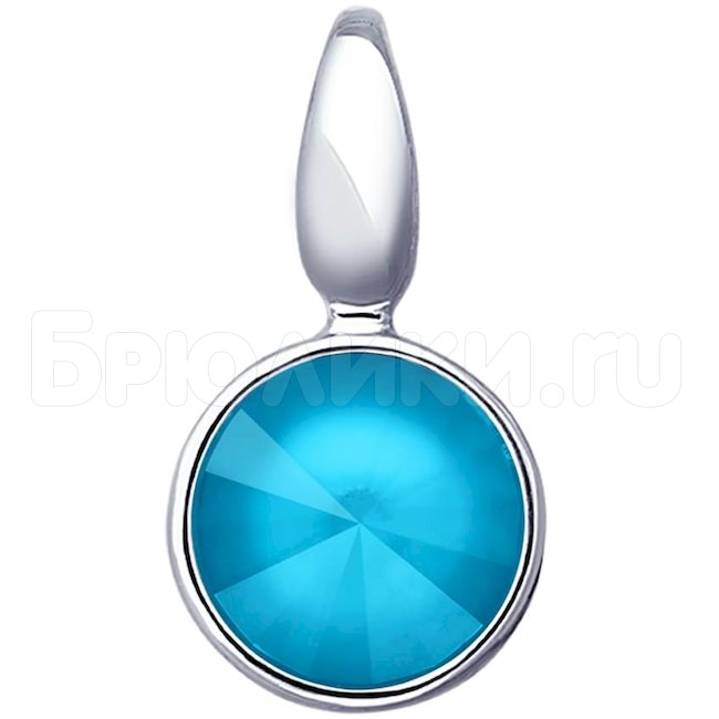 Подвеска из серебра с голубым кристаллом Swarovski 94032073