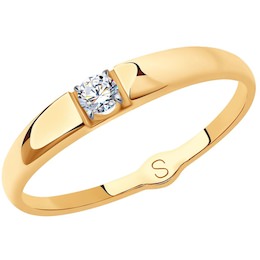Кольцо из золота с фианитом 017915