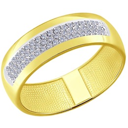 Кольцо из желтого золота с бриллиантами 1011472-2