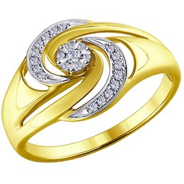 Кольцо из комбинированного золота с бриллиантами 1011476-2