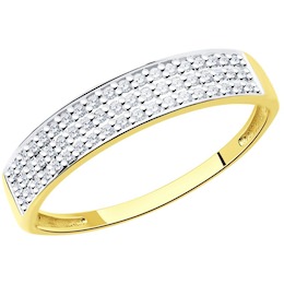 Кольцо из желтого золота с бриллиантами 1011545-2