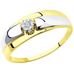 Кольцо из комбинированного золота с бриллиантами 1011551-2
