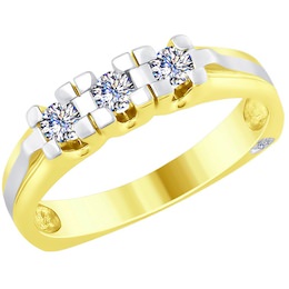 Кольцо из желтого золота с бриллиантами 1011726-2