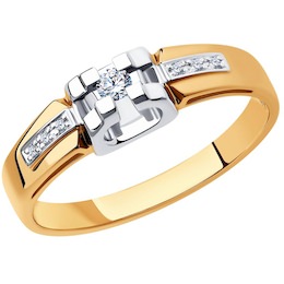 Кольцо из золота с бриллиантами 1011745
