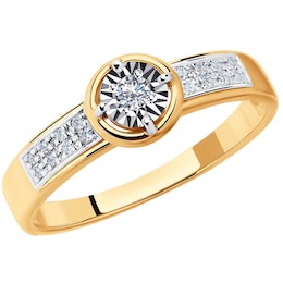 Кольцо из комбинированного золота с бриллиантами 1011754