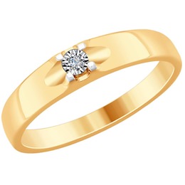 Кольцо из комбинированного золота с бриллиантом 1011765