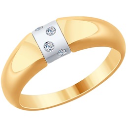 Кольцо из комбинированного золота с бриллиантами 1011794