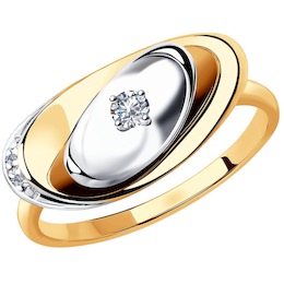 Кольцо из комбинированного золота с бриллиантами 1011814