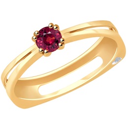 Кольцо из золота с бриллиантом и рубином 4010626