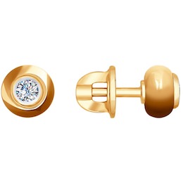 Серьги из золота с бриллиантами и керамическими вставками 6025089