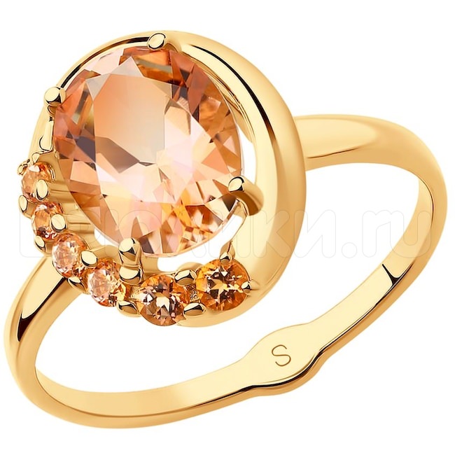 Кольцо из золота с топазами Swarovski 715437