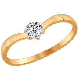 Кольцо из золота со Swarovski Zirconia 81010211-4