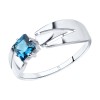 Кольцо из серебра с синим топазом 92011827