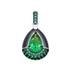 Подвеска из серебра с эмалью и зелёным ситаллом и фианитами 92030533