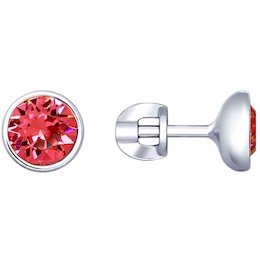 Серьги из серебра с розовыми кристаллами Swarovski 94022882