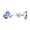Серьги из серебра с бесцветными, синими и сиреневыми кристаллами Swarovski 94023067