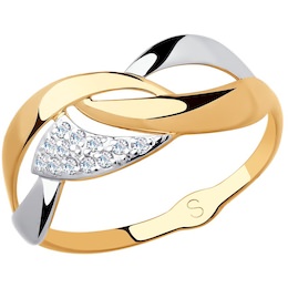 Кольцо из золота с фианитами 018134